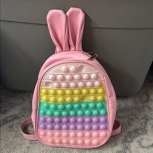 Pink Bunny Ears Pop It Backpack for Kids